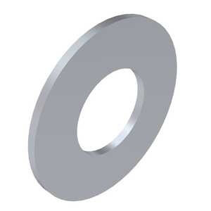 #10 Fender Washer, .218" ID, 1" OD, .065" Thickness, Steel, Zinc Clear Trivalent, Specification - ASME B18.21.1