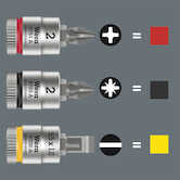 Wera Tools 8700 A FL Slotted Screws Zyklop Bit Socket, 1/4" Drive, 0.8 x 5.5 x 28 mm