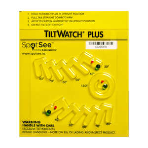 SpotSee TiltWatch Plus, Multi-Degree, 100/Box