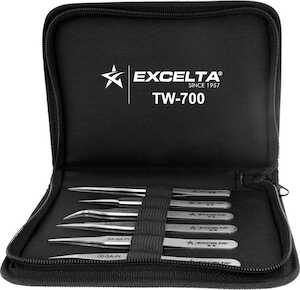 Excelta Tweezer 2 Star Kit, Vinyl Case, Standard