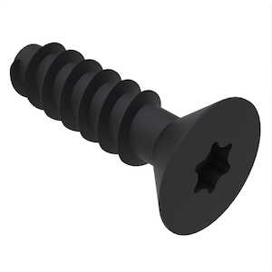 #0 X 1/4" Long, Flat Head Plastite 48-2 Screw, Torx, Steel, Zinc Black Trivalent. Specification - Head Per ASME B18.6.3
