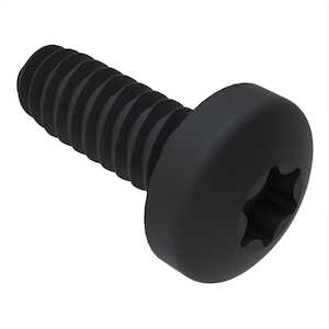 0-80 X 1/8" Long, Pan Head Taptite Screw, Torx, Steel, Black Oxide, Specification - Head per ASME B18.6.3