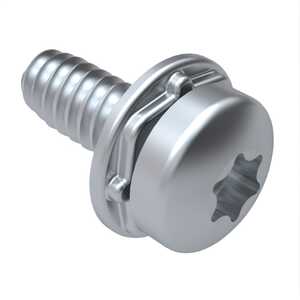 Stanley 6-32 X 5/8" L, Torx Plus, Pan Head SEMS Machine Screw, Crest Cup Washer, Steel, Zinc Clear Trivalent