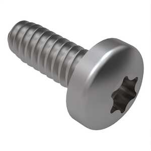 0-80 X 1/4" Long, Pan Head Taptite Screw, Torx, Stainless Steel, Specification - Head per ASME B18.6.3