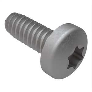 0-80 X 1/2" Long, Pan Head Taptite Screw, Torx, Steel, Plain, Specification - Head per ASME B18.6.3