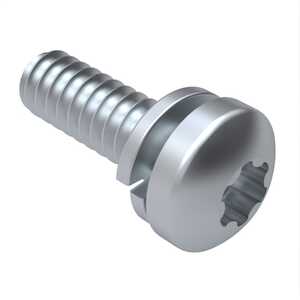 10-32 X 1/2" L, Torx Plus, Pan Head, SEMS Machine Screw, Split Lock Washer, Steel, Zinc Clear Trivalent. Specification - ASME B18.13