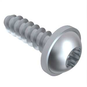 M1.6 X 5mm Long, Torx Plus, Pan Washer Head, Delta PT Screw, Steel, Zinc Clear Trivalent