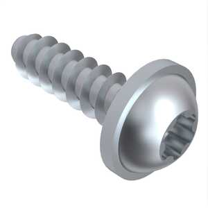 M2 X 10mm Long, Torx Plus, Round Washer Head, Delta PT Screw, Steel, Zinc Clear Trivalent