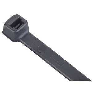 Catamount Cable Tie, Black Nylon 6.6, Max Temp 105°C (220°F), Weather/UV Resistant, Indoor/Outdoor, Length 200mm (8"), Tensile Strength 180 N (40 lbs), 100 Pack