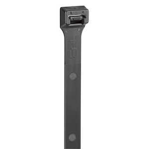 Catamount Heavy Duty Releasable Cable Tie, Black Nylon 6.6 Max Temp 85°C (185°F), Weather/UV Resistant, Indoor/Outdoor, Length 300mm (11.81"), Tensile Strength 1120 N (250 lbs)