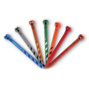 Ty-Rap Cable tie Dispenser Navy Blue Vinyl with assortment of 50 each of striped ties