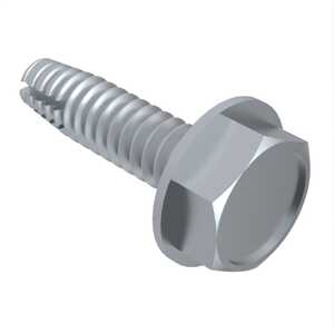 #10 X 3/8" Long, Indented Hex Washer Head, Type F Thread Cutting Screw, Hex, Steel, Zinc Clear Trivalent. Specification - ASME B18.6.3