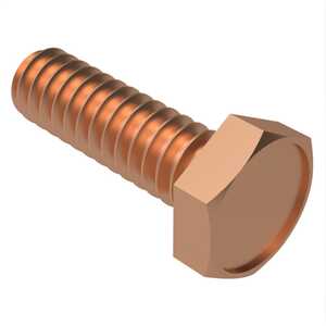 1/4" - 20 X 1-1/4" Long, Hex Drive, Indented Hex Head Machine Screw, Steel, Copper Plate. Specification - ASME B18.6.3