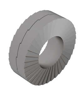 M6 Wedge Lock Washer, 8.6mm ID, 13.5mm OD, 2.6mm Thickness, Stainless Steel, Passivated
