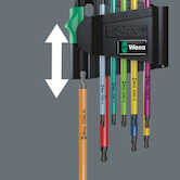 Wera Tools 967/9 TX BO Multicolour 1 SB L-Key Set for Tamper-proof TORX Screws, BlackLaser, 9 Pieces