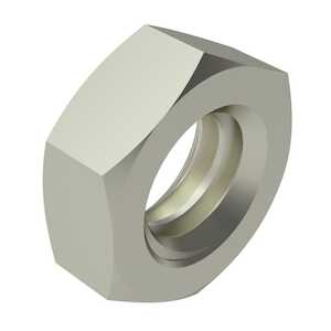 10-32 Extra Small Pattern Hex Nut. 5/16" W X 7/64" H, Brass, Nickel.