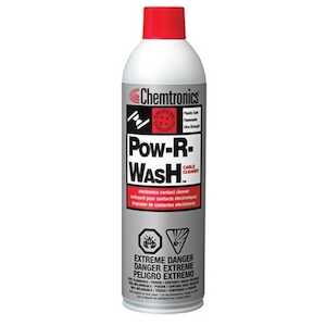 Chemtronics Pow-R-Wash Cable Cleaner, 13.5 oz Aerosol Can, 12/Case