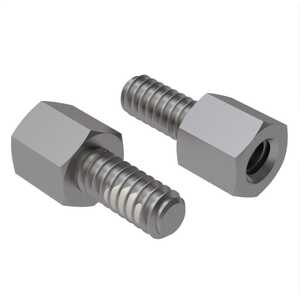 4-40 Hex Stainless Steel Jack Screw, 3/16" Body Length, 3/8" Long Male Thread with Nylon Patch