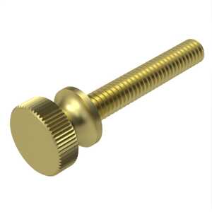 8-32 Brass Washer Face Thumb Screw, 1"L