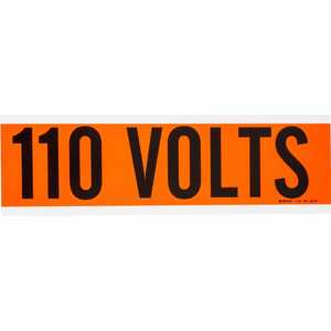 Brady 110 VOLTS Label, 2.25" H x 9" W