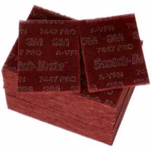 3M Scotch-Brite Hand Pad 7447 Pro, PO-HP, A/O Very Fine, Maroon, 6 in x 9 in, 20/Carton, 3 Cartons/Case