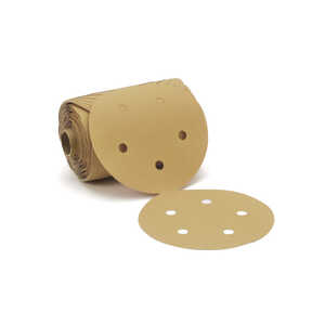 3M Stikit Gold Paper D/F Disc Roll 216U, 5" x NH 5 Holes P80 A-weight, 125 Discs/Roll, 10 Rolls/Case