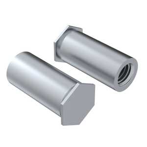 Self-Clinching Blind Threaded Standoff, 10-32 x 0.312" L, Steel, Zinc Clear