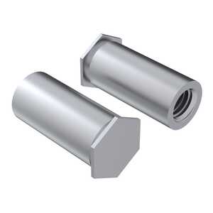 Self-Clinching Blind Threaded Standoff, 10-32 x 0.5" L, Aluminum