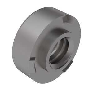 6-32 X 1 Round Weld Nut, Chisel Point Projections, Stainless Steel, Passivated