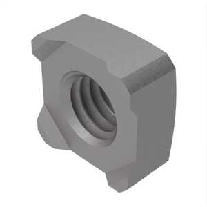 M12 Square Weld Nut. 19 mm W X 9.5 mm H, Steel. Specification - DIN928