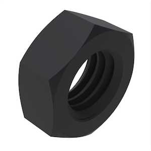 1/2"-13 Hex Jam Nut. 3/4" W X .323" H, Stainless Steel, Black Oxide. MS35691-B35