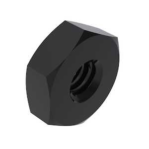 1/2" - 28 Stainless Steel, Thin Hex Nut. Black Oxide.