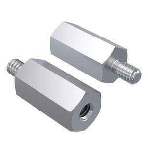 RAF 1/4" Hex Aluminum Male-Female Standoff, 4-40, 3/8"L, Anodized Clear per MIL-A-8625F-Type II Class II. NAS1829A4C06