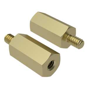 Amatom 1/4" Hex Aluminum Male-Female Standoff, 4-40, 1-1/4" L, Iridite Gold