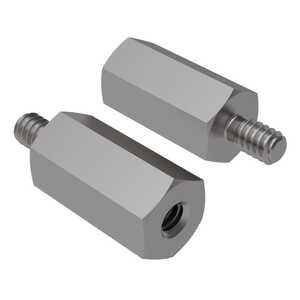 1/4" Hex Male-Female Standoff, 4-40, 3.00" L, Stainless Steel, Plain