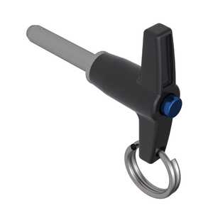 T-Handle Ball Lock Pin, Single Acting, 1" Grip Length, 1/2" Pin Diameter