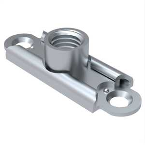 1/4" - 28 A286 Stainless Steel Self-Locking, Floating, Nut Plate w/ Countersunk or Dimpled Rivet Holes, 800 Deg F Silver Plate. MS21060-4K