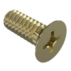 0-80 X 1/8" Long, Phillips, 100 Degree Flat Head, Steel, Machine Screw. Cadmium finish.