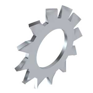 #6 External Tooth Lock Washer, .141" ID, .320" OD, .016" - .022" Thickness, Carbon Steel, Zinc, MS35335-30