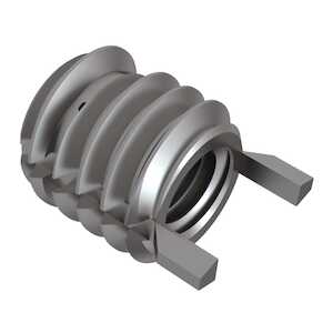 1/4-28 Solid Wall Insert w/ Internal Thread Lock, Stainless Steel, Passivated, Miniature, Key Locked, 3/8" L