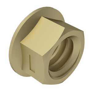 2-56 Steel, Hex Flanged Locknut. Cadmium finish.