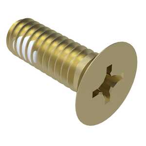 1/4"-28 X 1" L, Phillips, Flat Head Machine Screw, Steel, Cadmium, Nylon Patch, 250° F