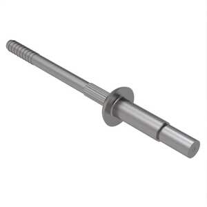 1/4" Nominal Dia., Protruding Head, Blind Rivet, Serrated Stem, A286 Stainless Steel, Grip Range .251 - .312"