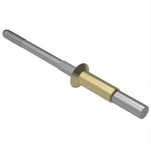 1/4" Nominal Dia., Flush Head, Blind Rivet, Serrated Stem, A286 Stainless Steel, Cadmium, Grip Range .563 - .625". NAS1399