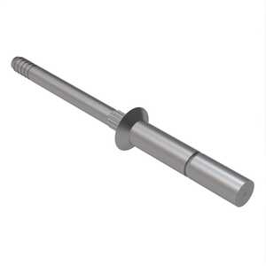 1/4" Nominal Dia., Flush Head, Blind Rivet, Serrated Stem, A286 Stainless Steel, Grip Range .376 - .437". NAS1399