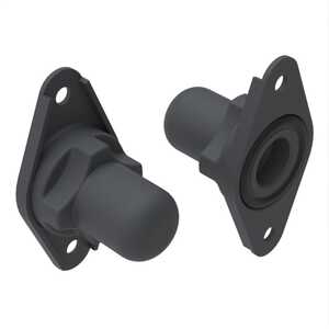 1/4"-28 A286 Stainless Steel Self-Locking, Two Lug, Nut Plate with Cap, Dry Film Lubricant, Fuel Resistant Rubber, 225 Deg F, and Flange