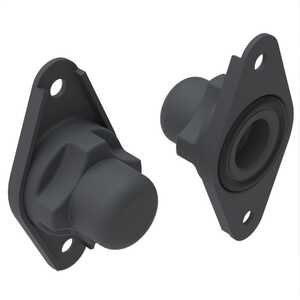 1/4"-28 Stainless Steel Self-Locking, Two Lug, Nut Plate with Cap, Fuel Resistant Rubber Seal, 225 Deg F, Dry Film Lubricated, and Flange