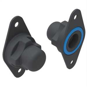 1/4"-28 Stainless Steel Self-Locking, Two Lug, Nut Plate with Cap, Fuel Resistant Fluorosilicone Seal, 350 Deg F, Dry Film Lubricated