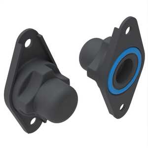 1/4"-28 Stainless Steel Self-Locking, Two Lug, Nut Plate with Cap, Fuel Resistant Fluorosilicone Seal, 350 Deg F, Dry Film Lubricated, and Flange