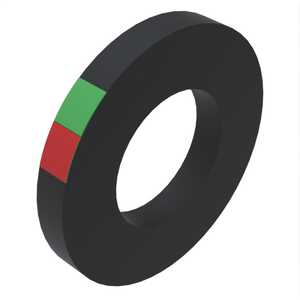 #10 Flat Washer, .203" ID, .438" OD, .031" Thickness, Buna N Rubber - Oil Resistant, Green and Red Stripe. NAS1515F